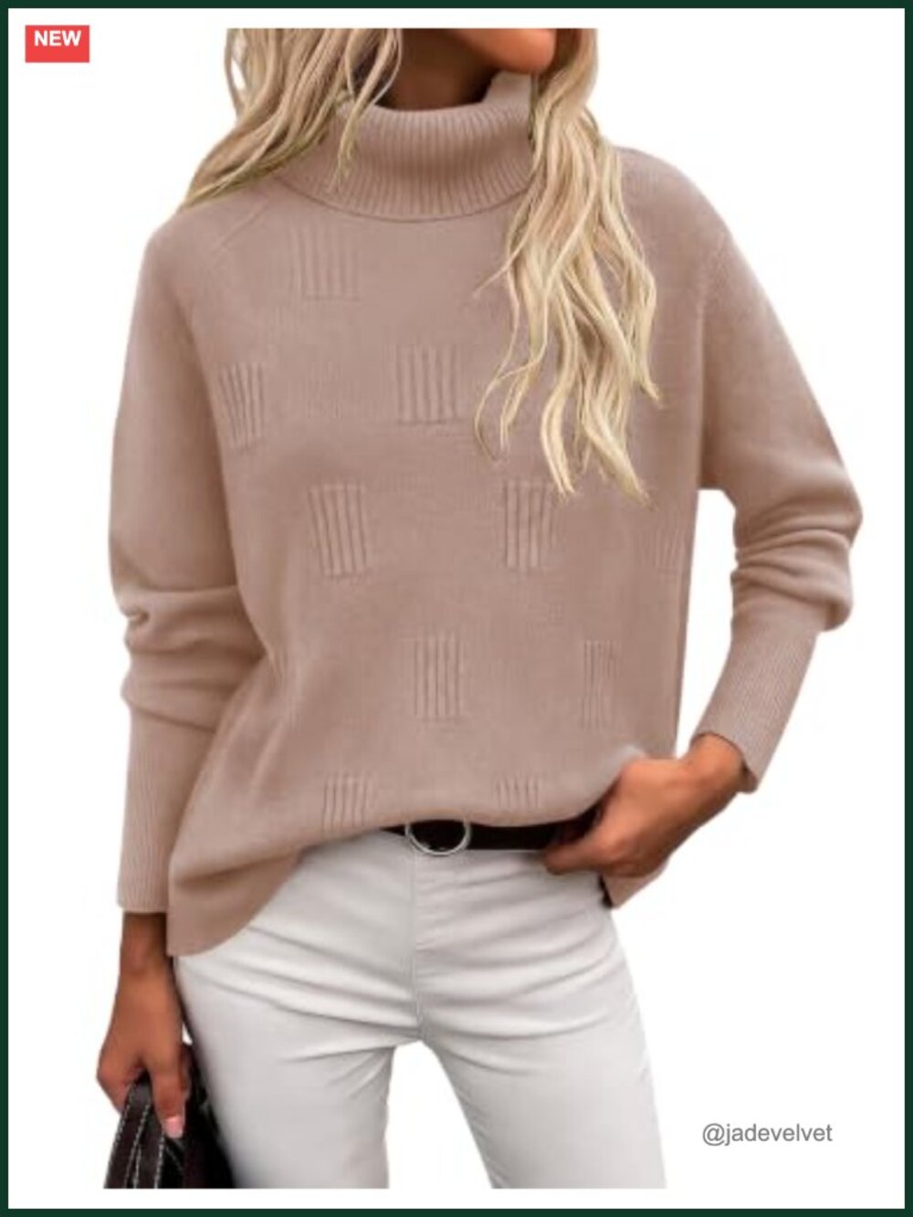 Women's Turtleneck Knit Sweater Long Sleeve Pullover